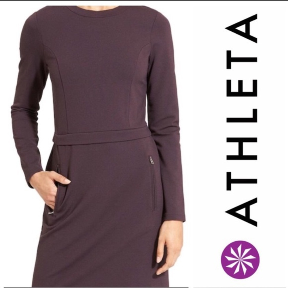 ATHLETA ponte wanderer dress in plum